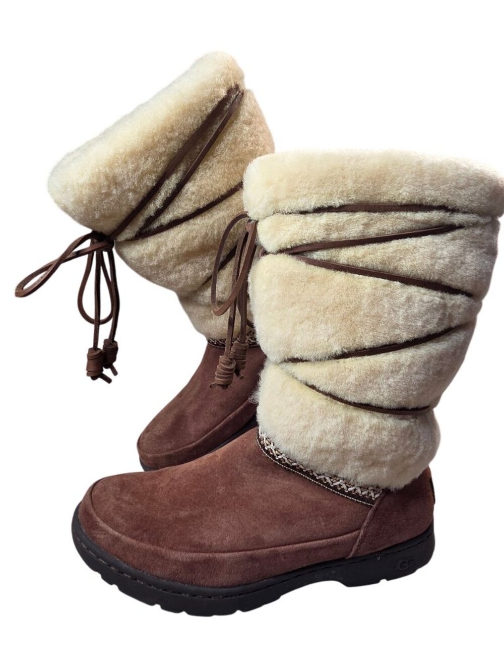 UGG Womens Maxie Chocolate Waterproof Shearling-Lined Winter Boots Size 7